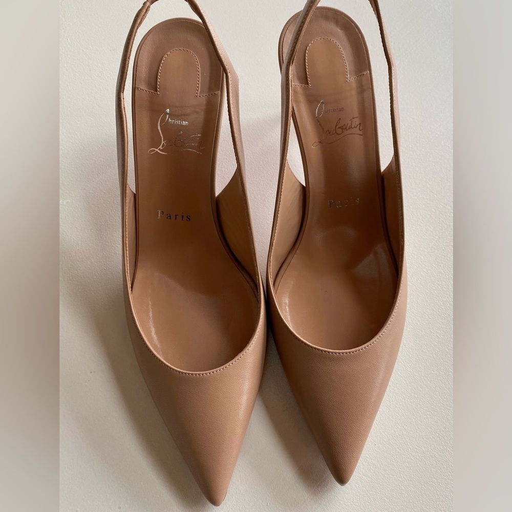 Christian Louboutin nude sling backs, purchased last week and worn once!